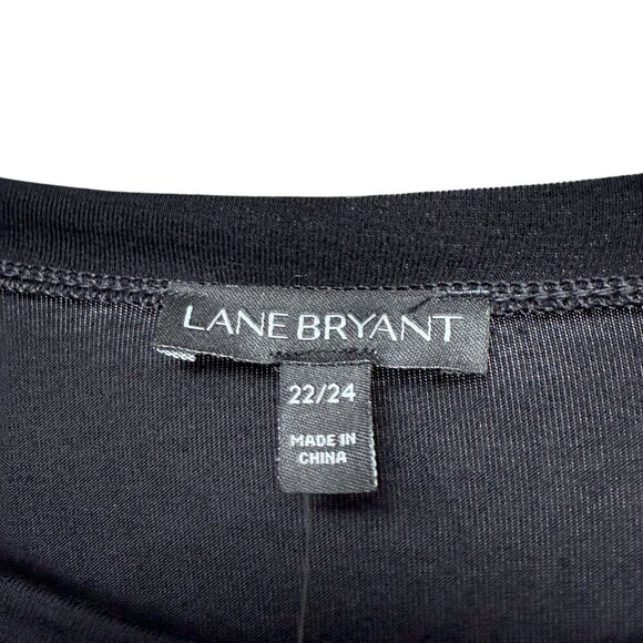 LANE BRYANT Womens Top Plus Size 22/24 Sheer Pleat Flowy Sleeves Tee NWT - Picture 6 of 9